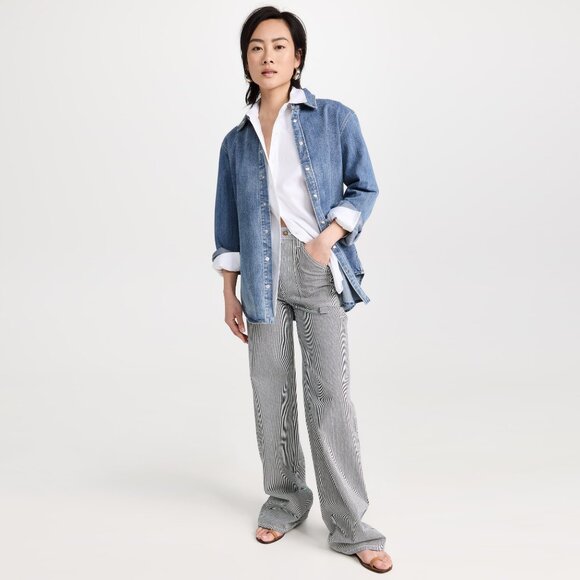 Nili Lotan "Quentin" Striped Jeans, size 25 ** HEMMED ** - Picture 5 of 13